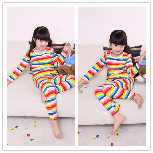 2012 autumn children's clothing female child baby big boy long-sleeve T-shirt trousers long johns child thermal underwear set