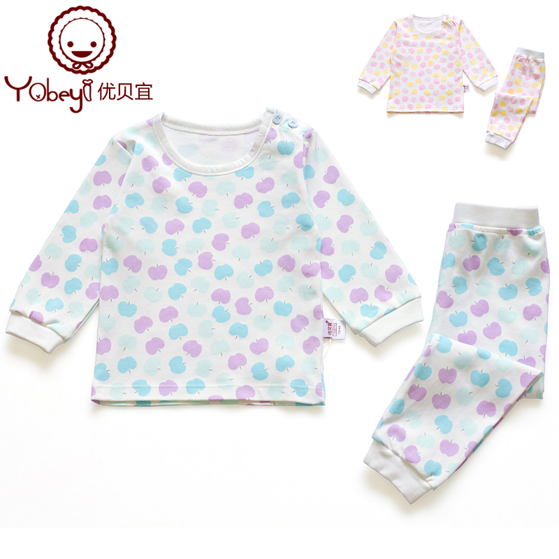 2012 autumn children's clothing underwear child 100% cotton close-fitting underwear baby long johns set 2032