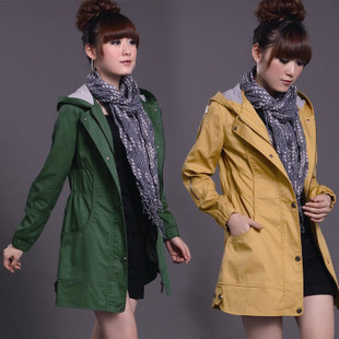 2012 autumn clothing plus size outerwear slim women's trench female outerwear spring and autumn