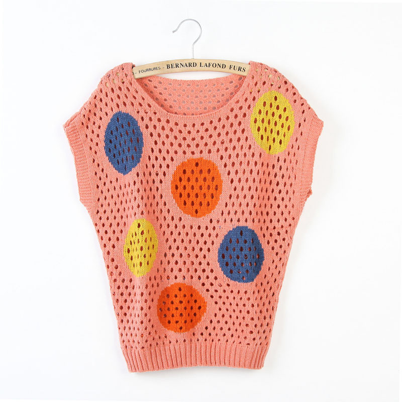 2012 autumn cutout sweater female polka dot batwing shirt short-sleeve cover z011