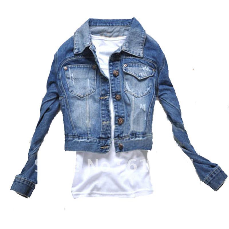 2012 autumn denim coat casual women's denim short jacket long-sleeve turn-down collar slim coat