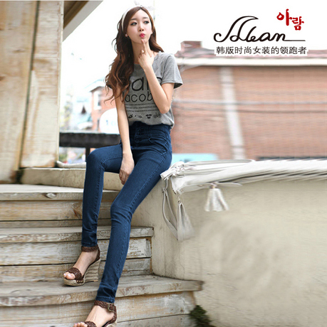 2012 autumn elastic slim high waist pencil pants female jeans skinny pants female trousers