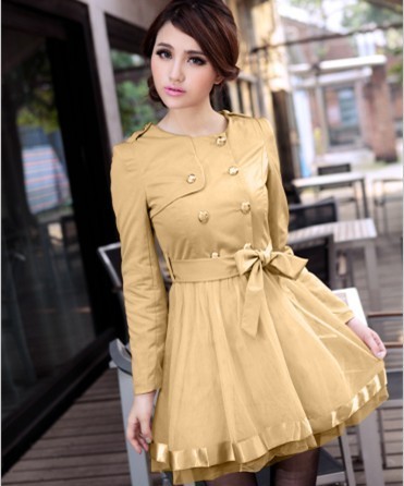 2012 autumn fashion autumn slim sweet princess trench outerwear female