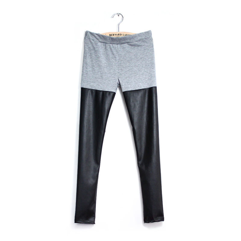 2012 autumn fashion faux leather colorant match legging pants tight