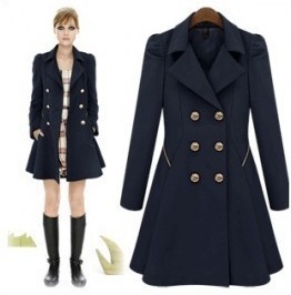 2012 autumn fashion handsome behind ruffle double breasted slim trench outerwear