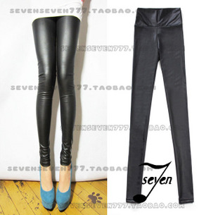 2012 autumn fashion normic plus size high waist matte faux leather legging tight pants safety pants female