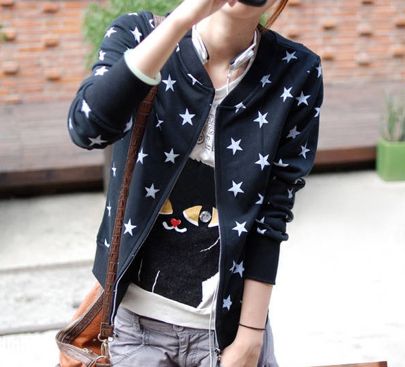 2012 autumn fashion preppy style casual o-neck sweatshirt cardigan outerwear female