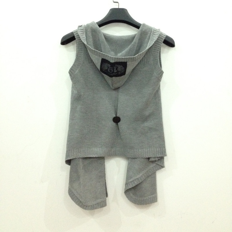 2012 autumn fashion women's shrug vest knitted outerwear with a hood cardigan female short jacket