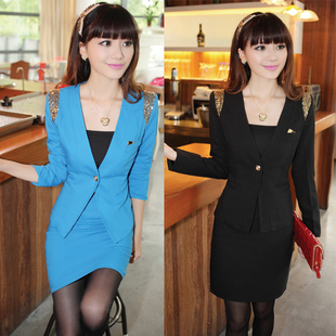 2012 autumn fashion work wear women's skirt set ol slim elegant work wear career dress