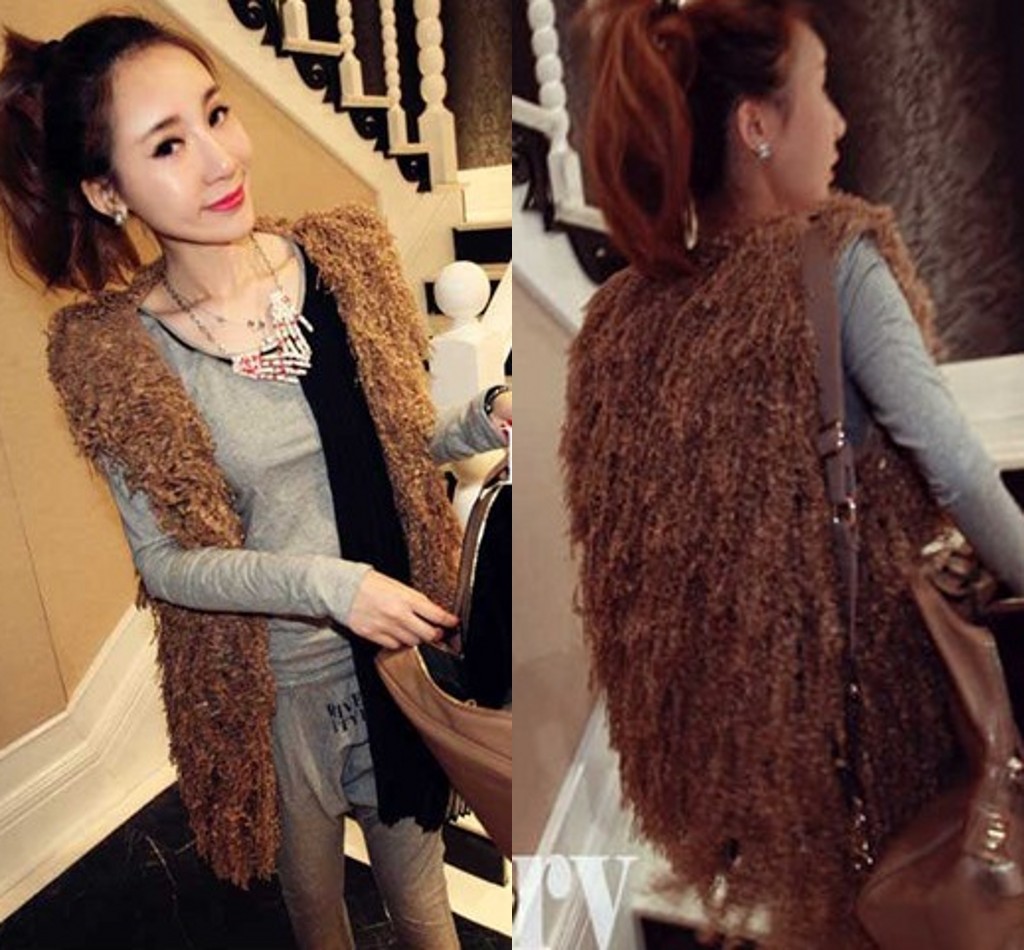 2012 autumn fluffy vest outerwear regular style women's autumn and winter fashion vest