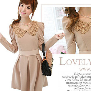 2012 autumn hot-selling paillette puff sleeve slim one-piece dress hm1362