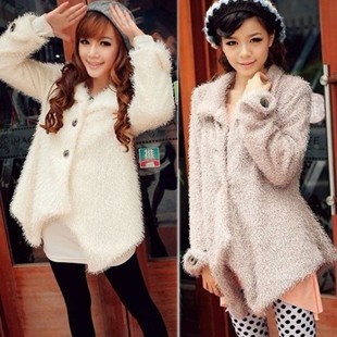 2012 autumn irregular casual single breasted domesticated hen long-sleeve fur coat spring and autumn women's