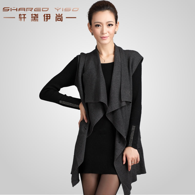 2012 autumn irregular fashion medium-long sweater cardigan elegant all-match outerwear