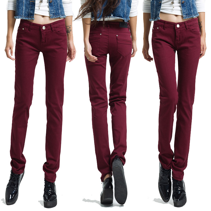 2012 autumn jeans candy color skinny pants pencil pants plus size elastic pants trousers 5XL