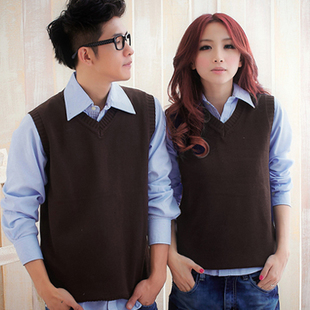 2012 autumn lovers vest sweater sleeveless men and women sweater lovers sweater slim sweater