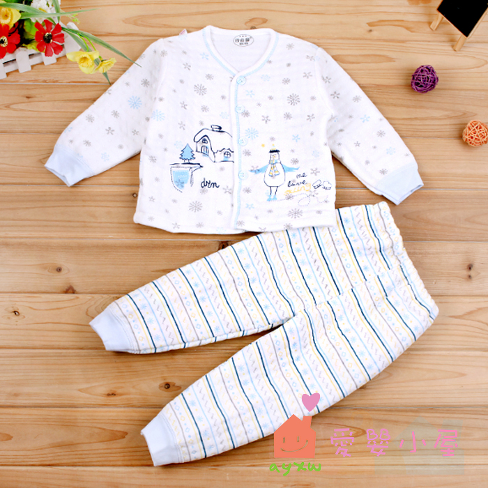 2012 autumn male newborn boys long-sleeve cardigan trousers long johns underwear set xya852