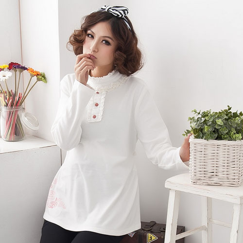 2012 autumn maternity clothes all-match fashion laciness vintage long-sleeve T-shirt top