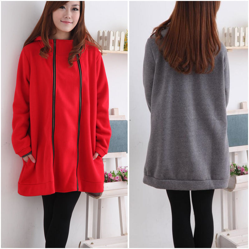 2012 autumn maternity trench outerwear fashion double zipper long-sleeve trench top maternity clothing