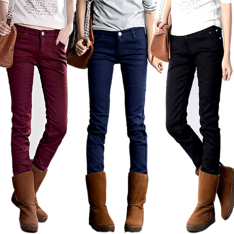 2012 autumn new arrival autumn and winter thickening jeans female skinny pants plus velvet elastic pencil pants