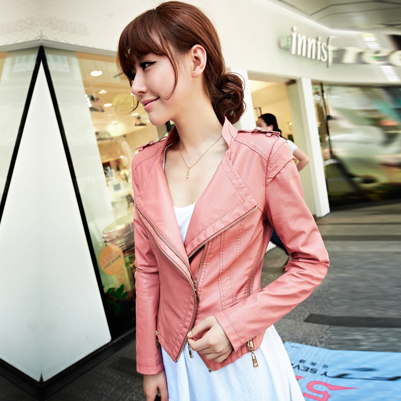 2012 autumn new arrival exquisite fashion small leather clothing women's short design slim PU jacket outerwear 21g3667