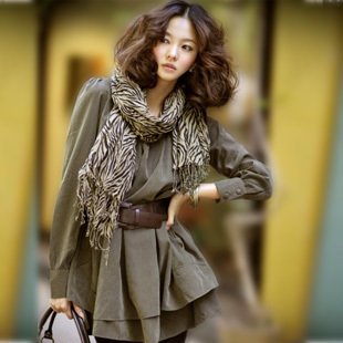 2012 autumn new arrival fashion slim elegant faux leather goatswool o-neck long-sleeve autumn one-piece dress belt