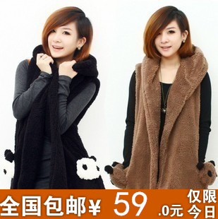 2012 autumn new arrival fleece vest women's vest fashion medium-long outerwear female