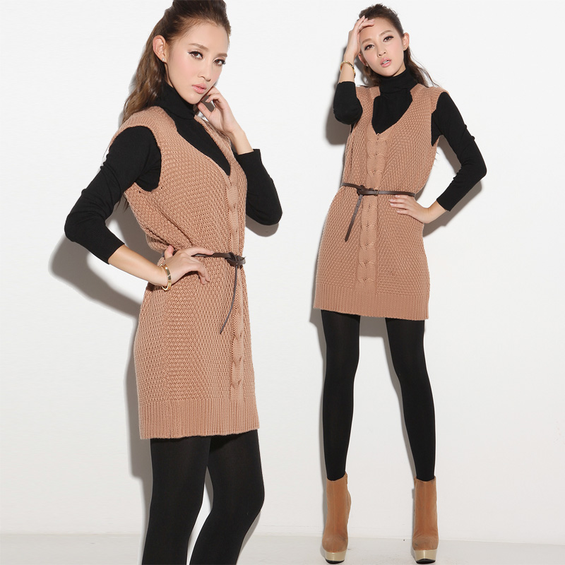 2012 autumn new arrival loose yarn vest women's vest all-match sweater female h1173