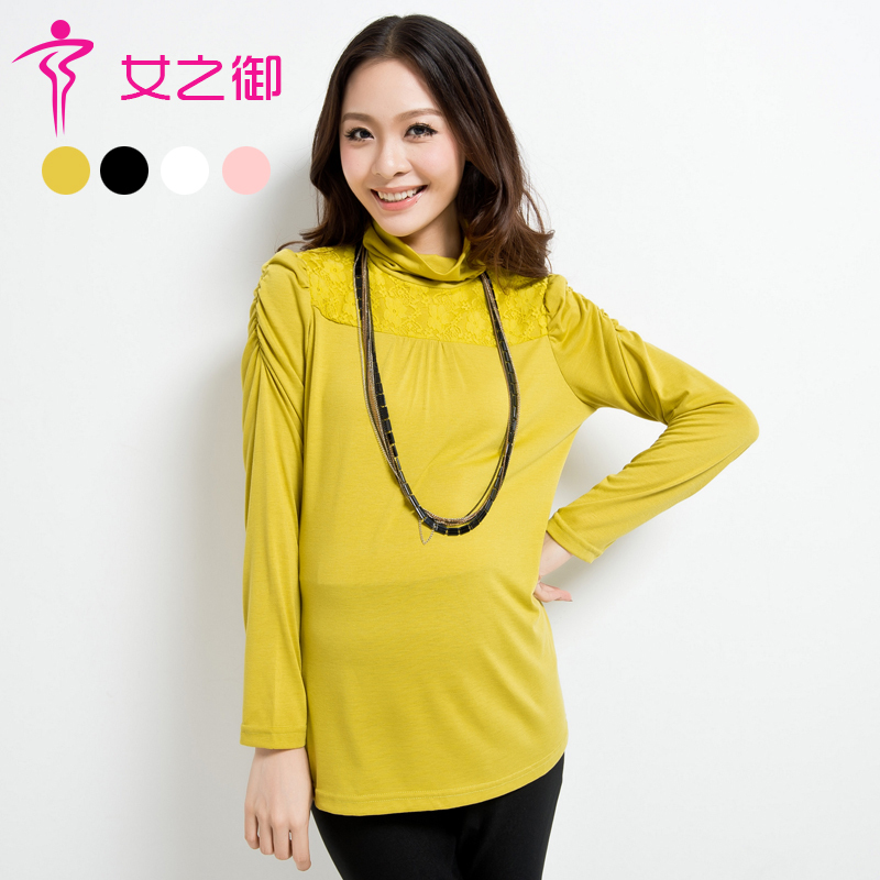 2012 autumn new arrival maternity basic shirt maternity clothing lace top bib pants 12600