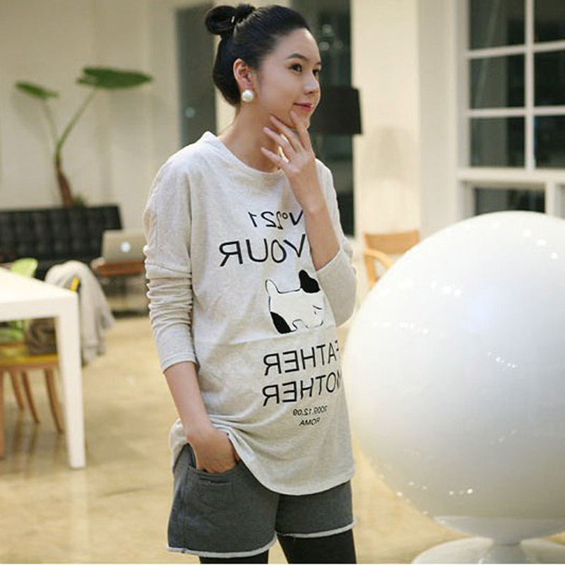 2012 autumn new arrival maternity clothing print dog maternity boot cut jeans shorts plus velvet maternity shorts