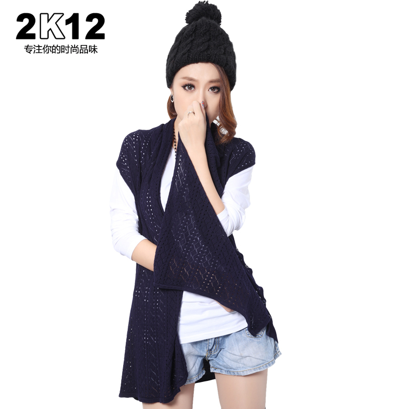 2012 autumn new arrival medium-long cape knitted vest women's vest sweater autumn and winter women scarf