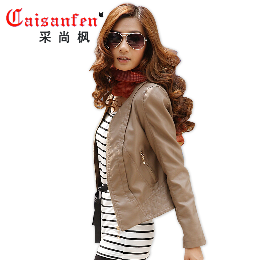 2012 autumn new arrival outerwear female slim short design motorcycle women's leather clothing female PU women's jacket 1119