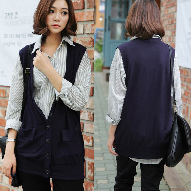 2012 autumn new arrival plus size clothing mm fashion medium-long vest vest