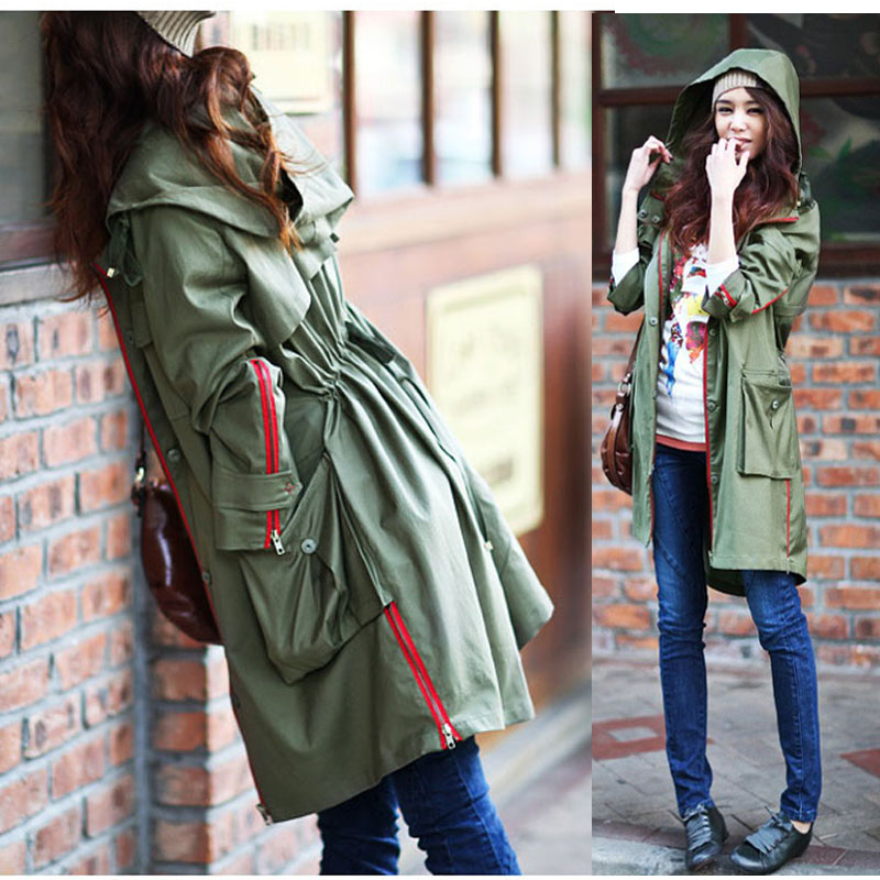 2012 autumn new arrival trench casual overcoat new arrival massifs medium-long outerwear female h16