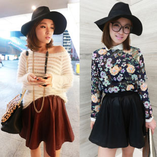 2012 autumn new arrival women's autumn female casual fashion bust skirt leather short skirt