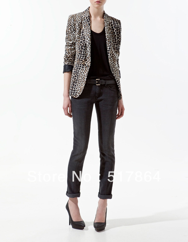 2012 Autumn New fashion classic Leopard womens' casual business Suit Blazer jacket coat cozy elegant slim outwear