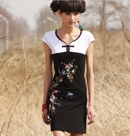 2012 Autumn New Fashion Folk style Retro Womens Dress Slim Ladies Cute Dress Ethnic Classic Style Clothes Tops for women L545