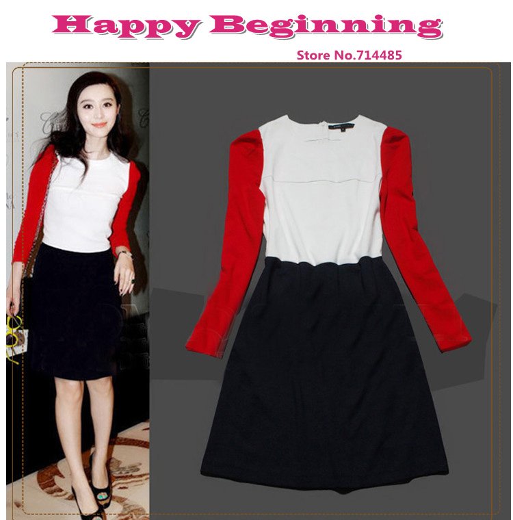 2012 Autumn new fashion Knitted Cotton slim one-piece dress vintage long-sleeve dress High Quality Free Shipping