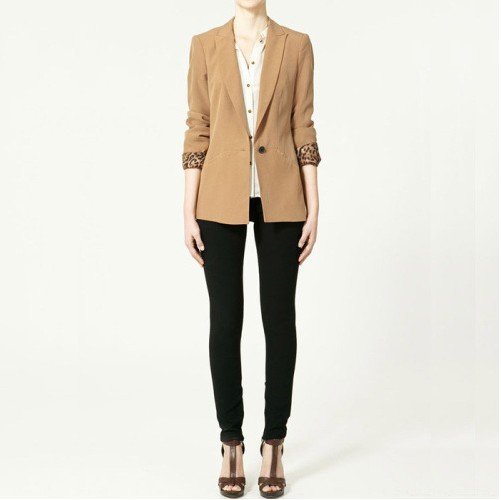 2012 Autumn New fashion Leopard sleeve womens' OL style formal suit jacket  long sleeve  cozy elegant slim blazer coat