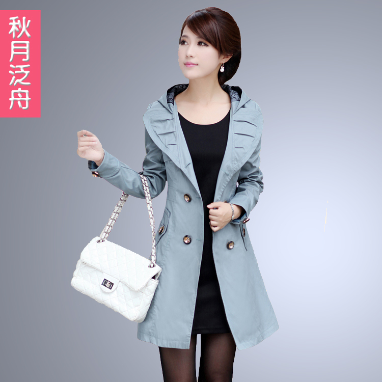 2012 autumn new Korean fashion woman clothing  Models fall in the long section of women windbreaker Slim coat big yards