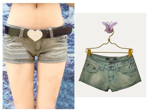 2012 autumn new style ladies ' 035 boots grey denim shorts hot pants trousers