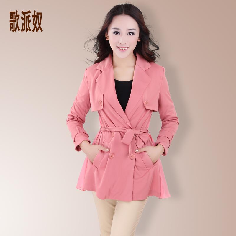 2012 autumn ol fashion trench female outerwear slim medium-long chiffon patchwork trench outerwear