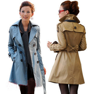 2012 autumn ol slim thin women outerwear double breasted long-sleeve trench