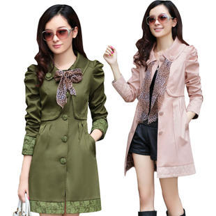 2012 autumn outerwear medium-long slim female trench