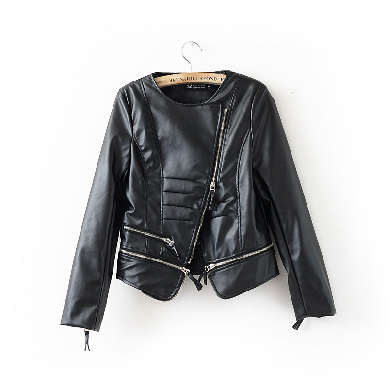 2012 autumn outerwear short design turn-down collar slim women's PU water washed leather small leather clothing motorcycle clip