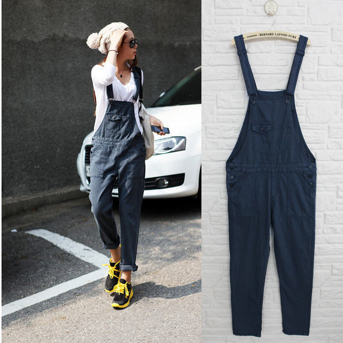 2012 autumn personality loose bib pants female denim jumpsuit casual clothes jeans