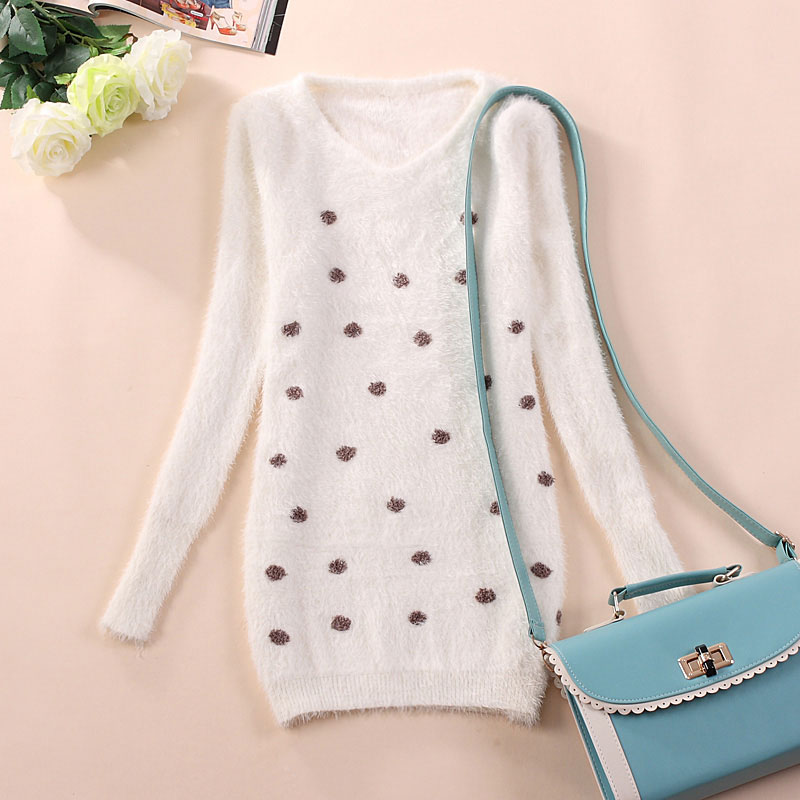 2012 autumn plus size slim hip women's mohair long-sleeve basic body sweater outerwear