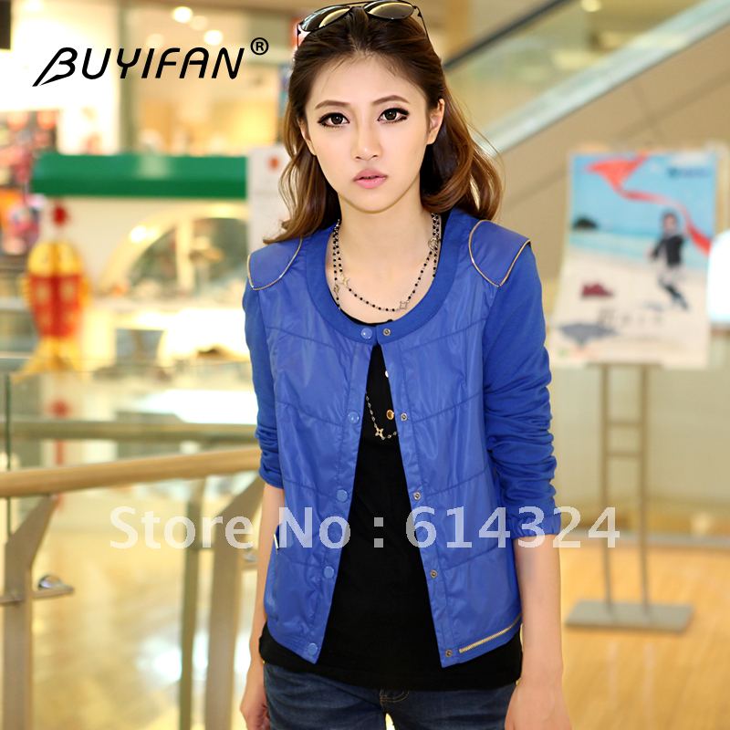 2012 autumn short design epaulette slim single breasted o-neck short jacket 122090290