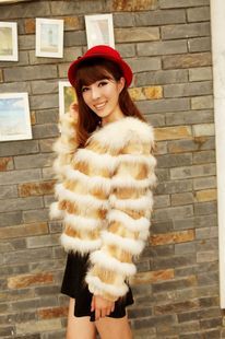 2012 autumn Size fits all long-sleeve o-neck fur coat fox fur women's