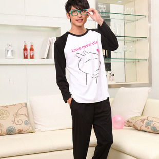 2012 autumn sleepwear male TUZKI male 100% cotton long-sleeve set sleepwear lounge