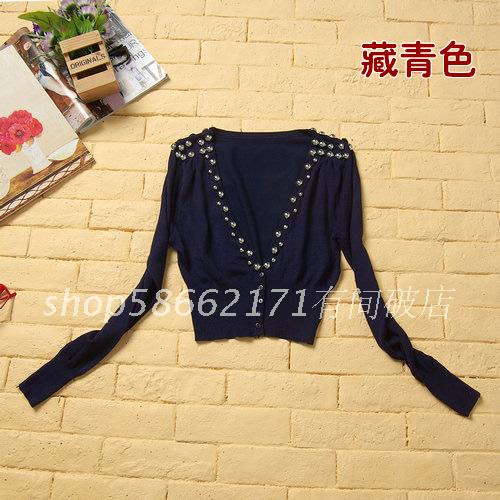 2012 autumn slim long-sleeve all-match knitted small cardigan air conditioning shirt short jacket